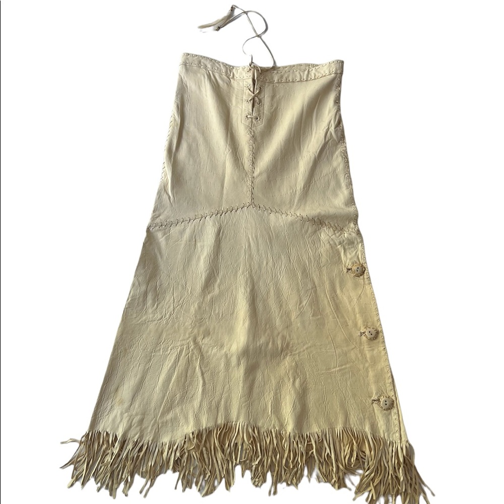 Ralph Lauren Fringe Leather Skirt
